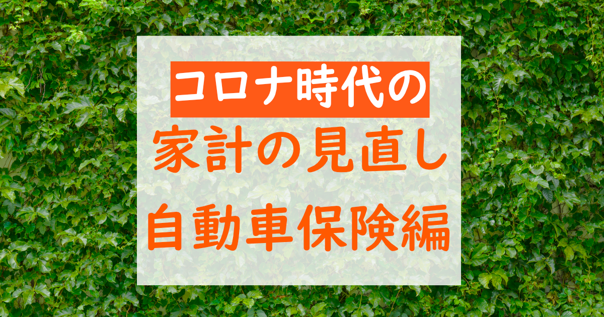 コロナ時代の家計の見直し － 自動車保険編